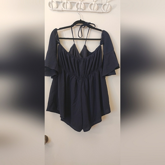 Sheer Romper (navy blue) - Picture 1 of 2